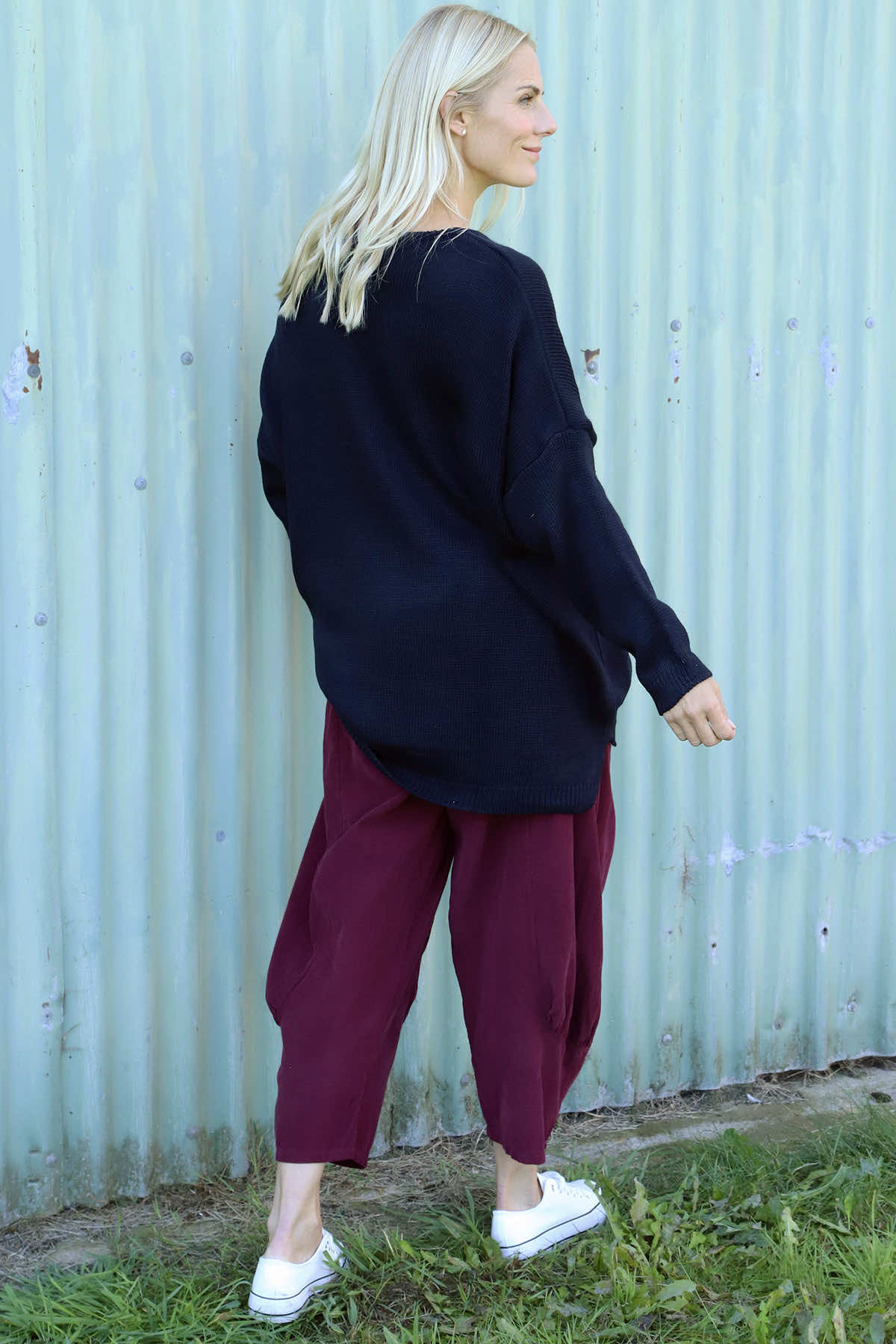 Olwen Needlecord Trousers Burgundy