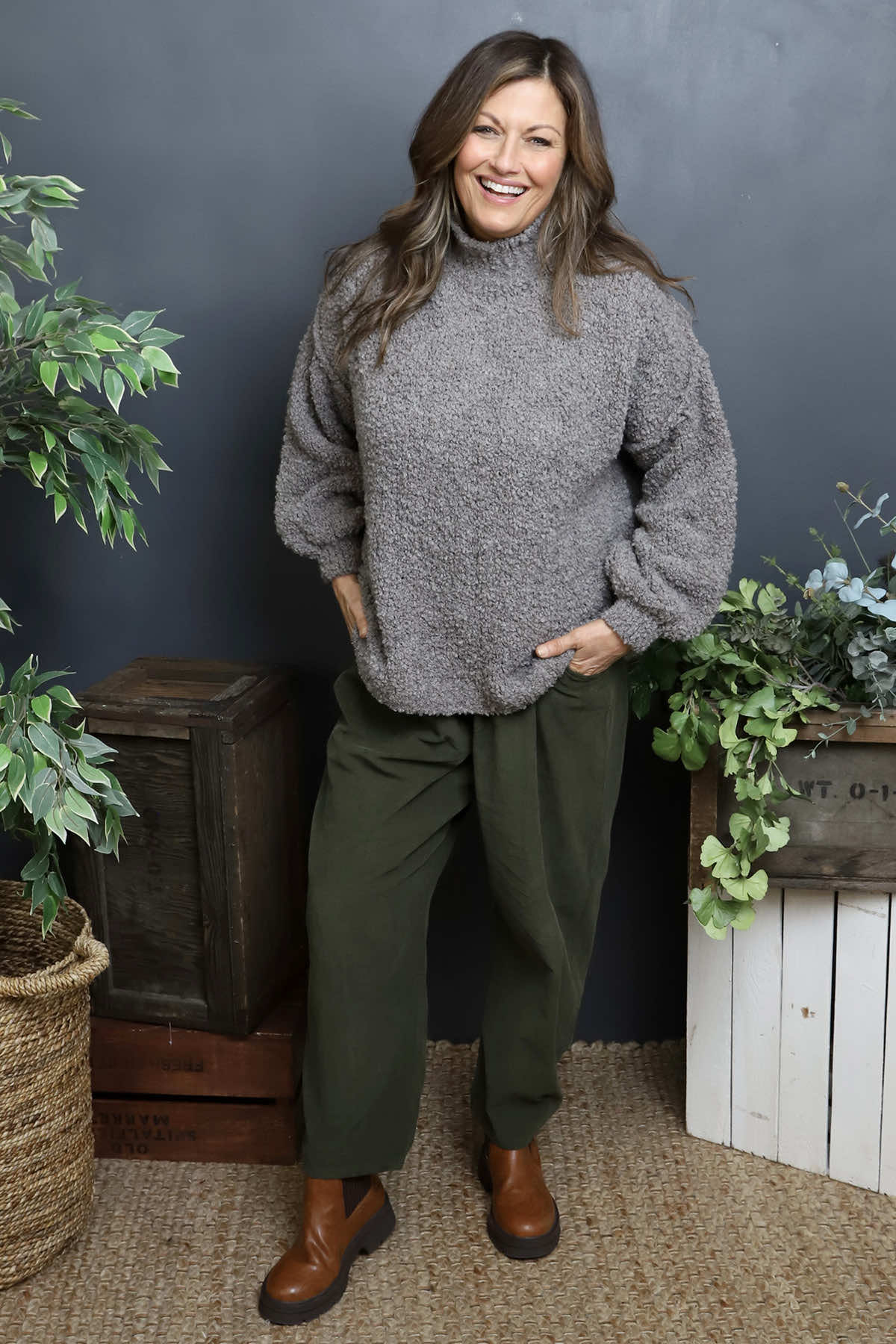 Melesina Boucle Jumper Mid Grey