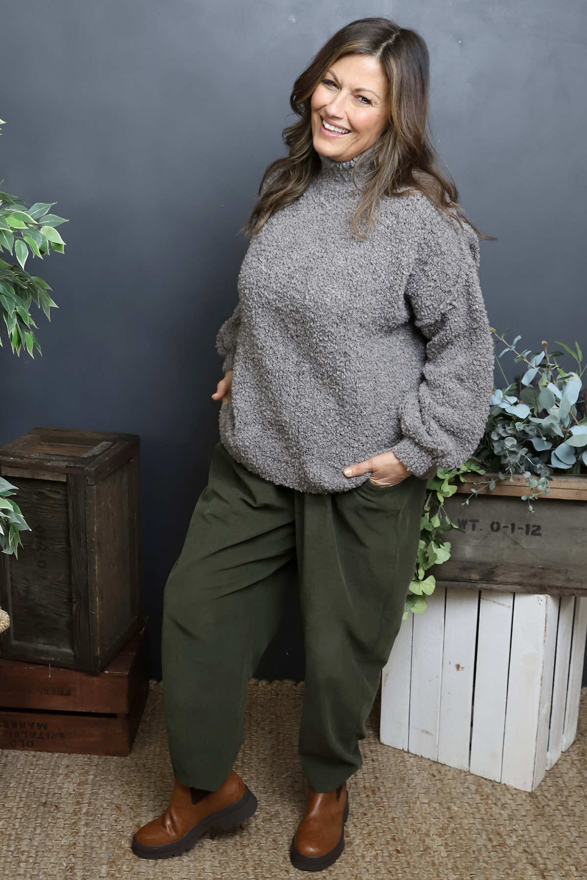 Melesina Boucle Jumper Mid Grey