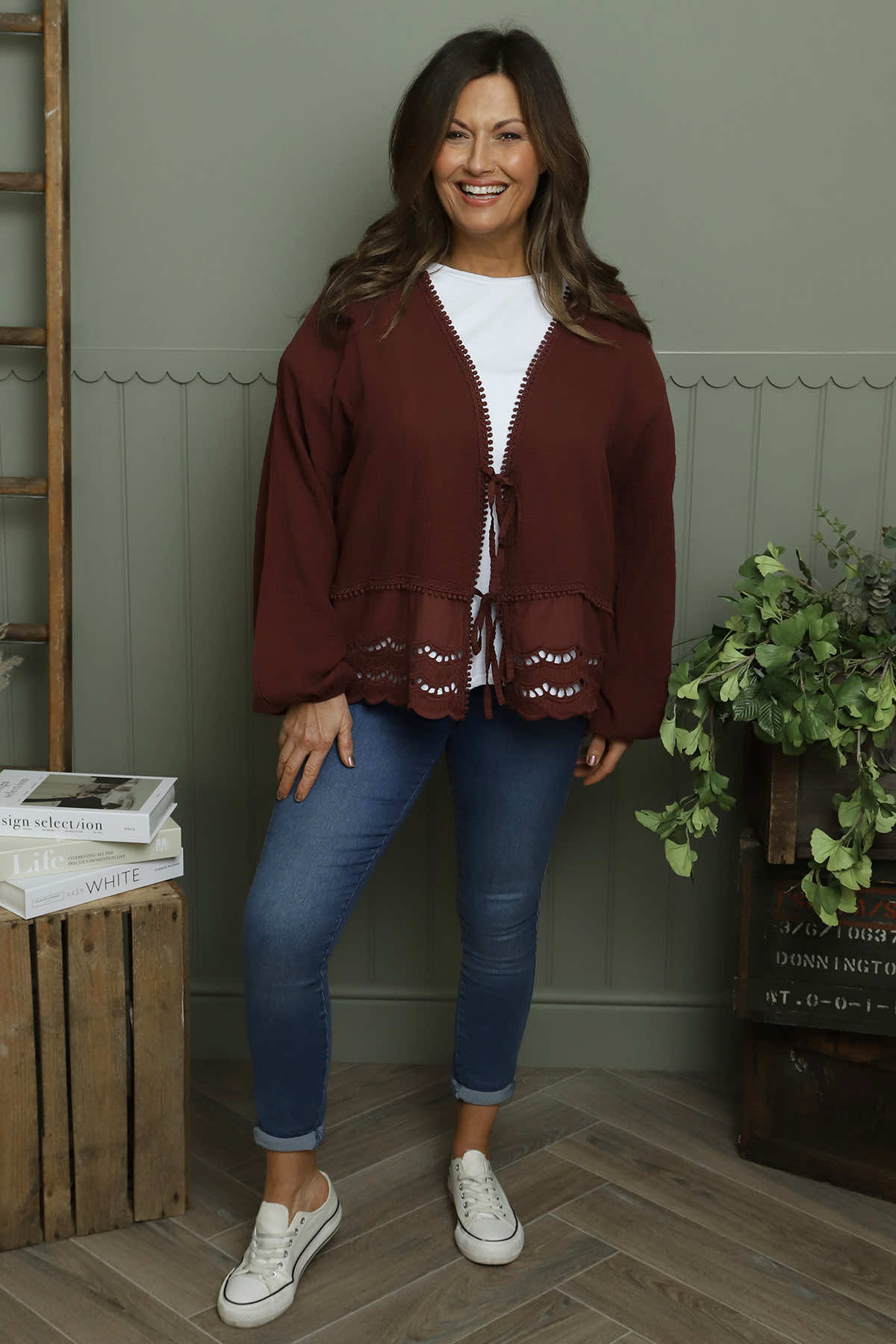 Kalkan Crinkle Cotton Jacket Wine