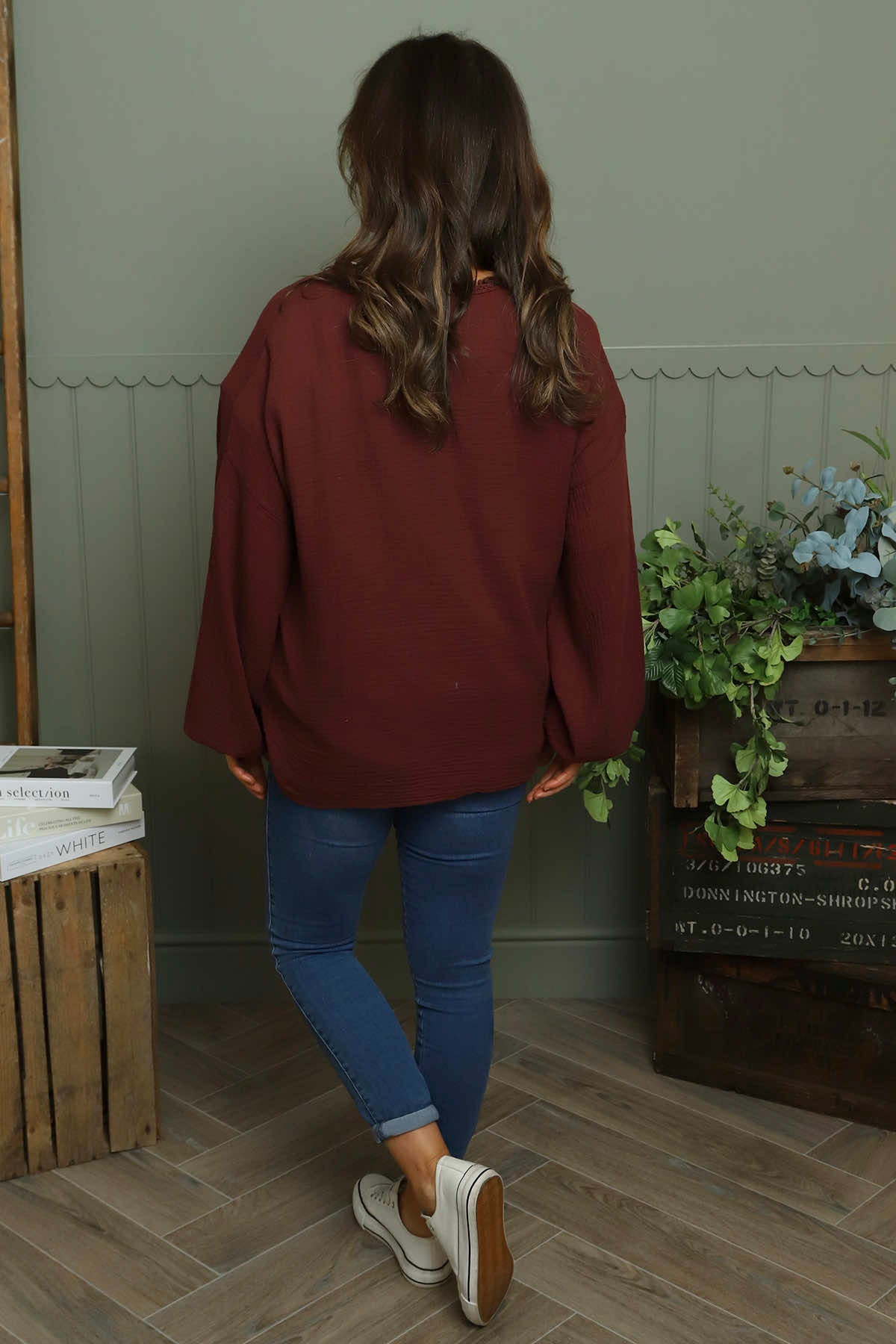 Kalkan Crinkle Cotton Jacket Wine