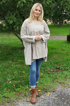 Shauna Button Pocket Needlecord Top Stone