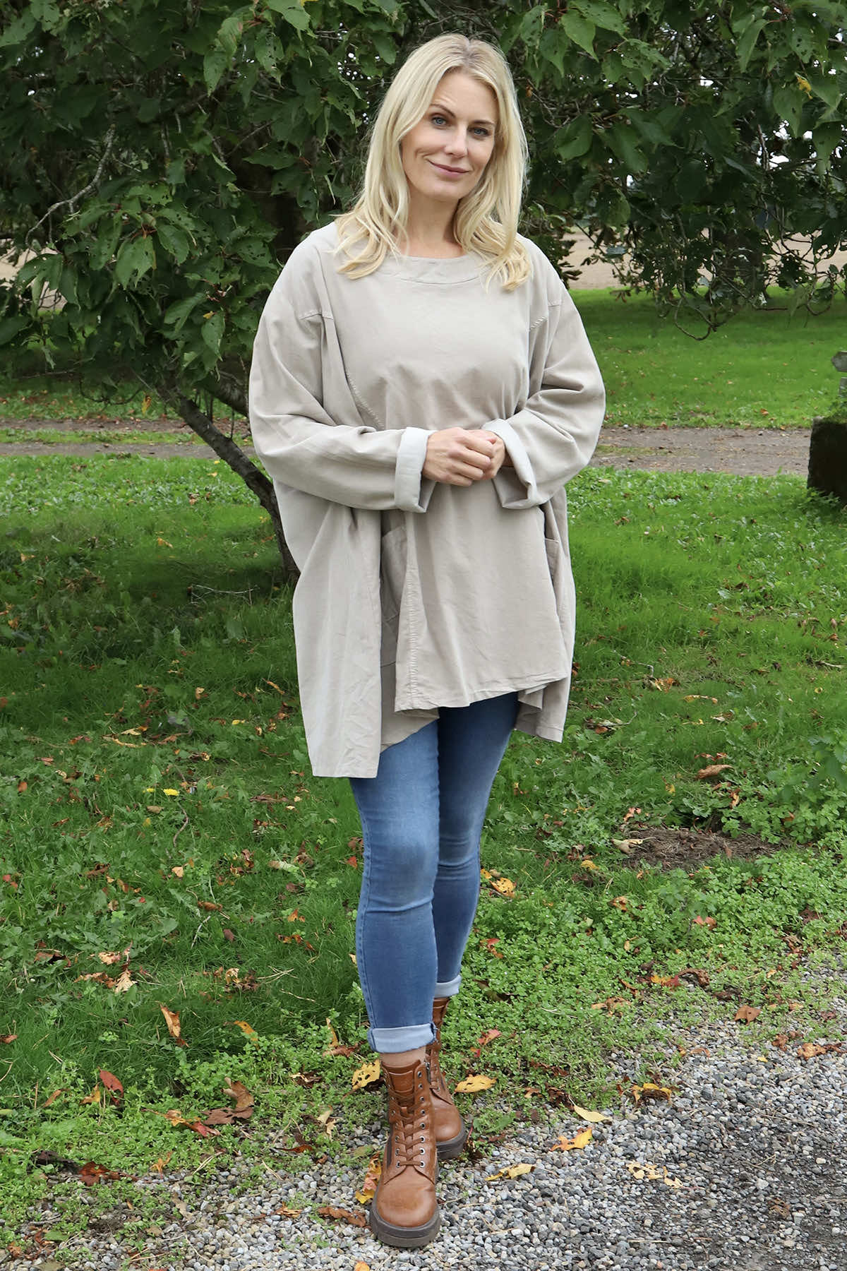 Shauna Button Pocket Needlecord Top Stone