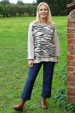 Estella Print Cotton Top Stone Stone - Estella Print Cotton Top Stone