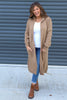 Nousha Hooded Knitted Cardigan Camel