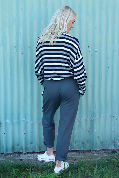 Katie Cotton Joggers Charcoal - Image 3