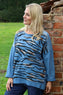 Estella Print Cotton Top Blue