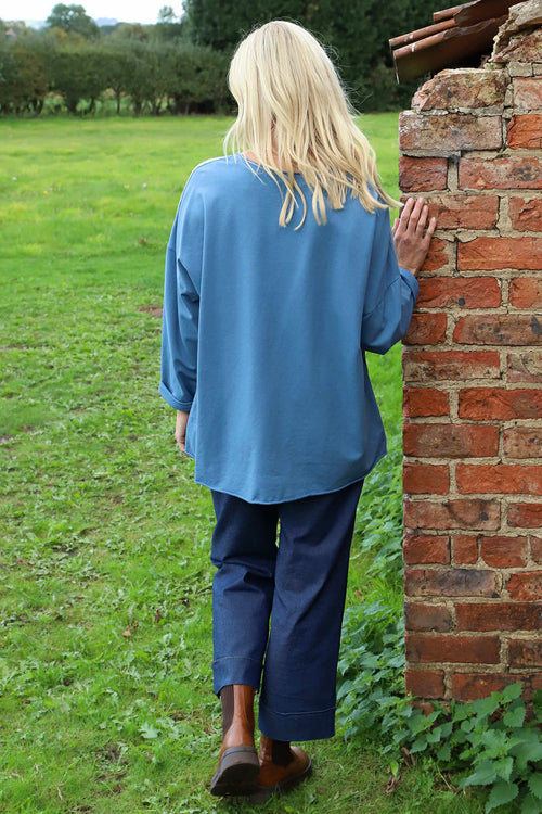 Estella Print Cotton Top Blue - Image 4