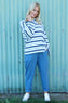 Sylvie Stripe Knit Top Blue