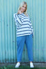 Sylvie Stripe Knit Top Blue