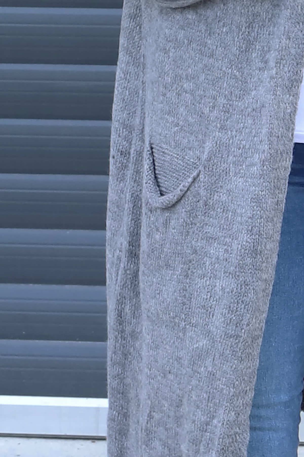 Nousha Hooded Knitted Cardigan Mid Grey