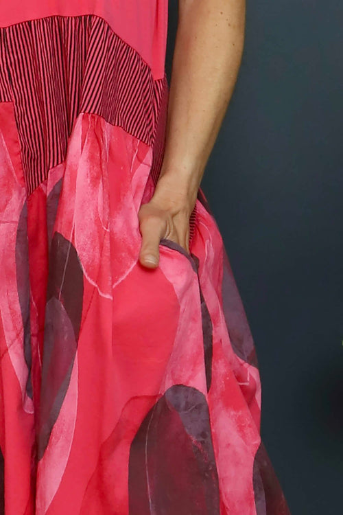 Hepworth Pebble Cotton Dress Fuchsia - Image 3