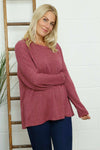 Sierra Sparkle Stripe Knitted Top Grape