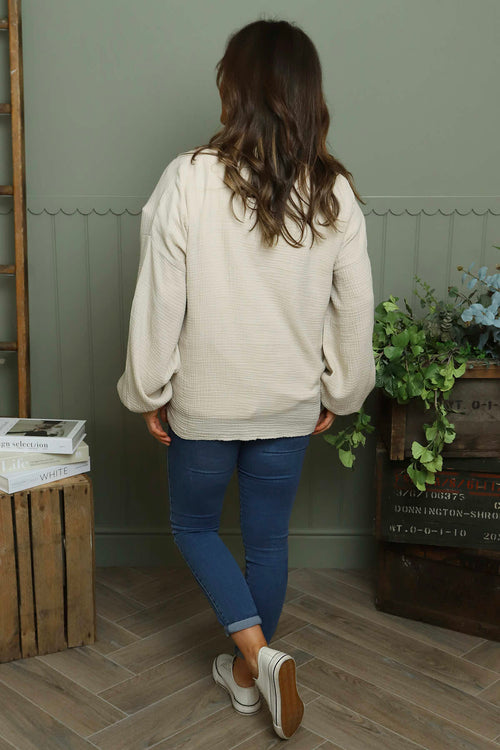 Kalkan Crinkle Cotton Jacket Stone - Image 4