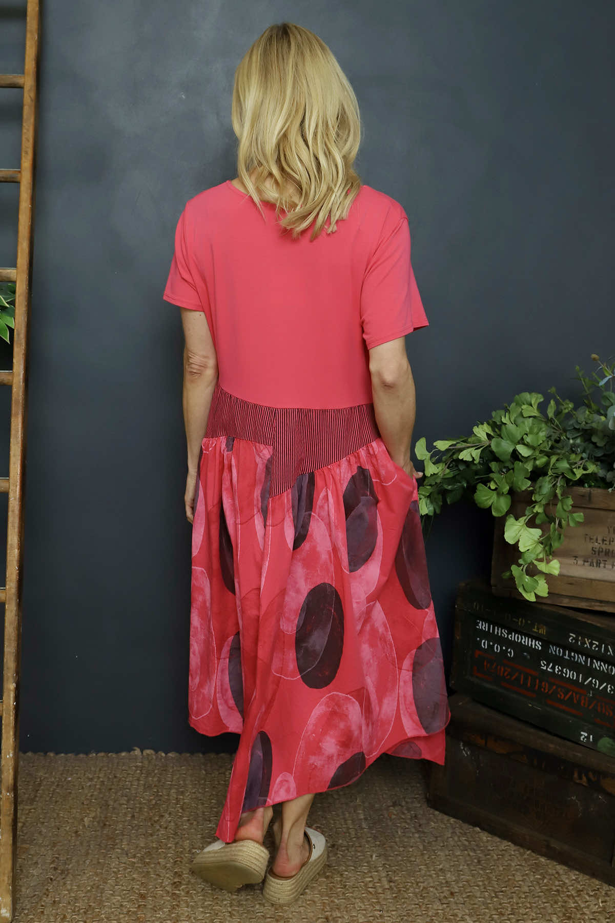 Hepworth Pebble Cotton Dress Fuchsia