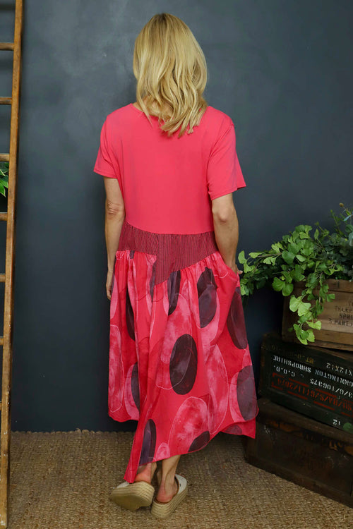 Hepworth Pebble Cotton Dress Fuchsia - Image 4