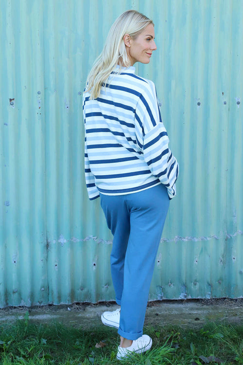 Sylvie Stripe Knit Top Blue - Image 4