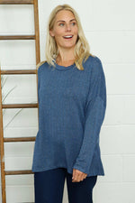 Sierra Sparkle Stripe Knitted Top Blue Blue - Sierra Sparkle Stripe Knitted Top Blue