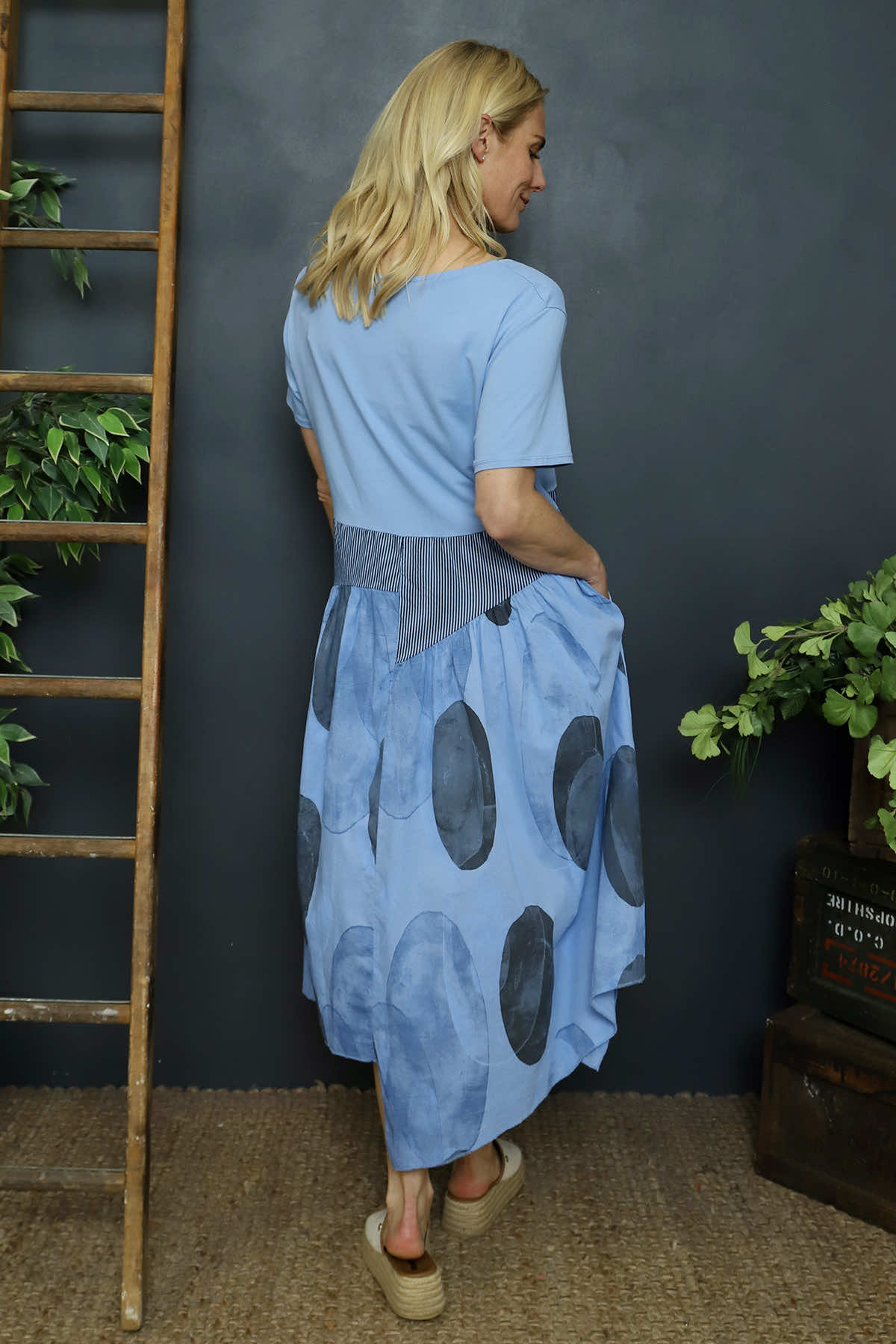 Hepworth Pebble Cotton Dress Powder Blue