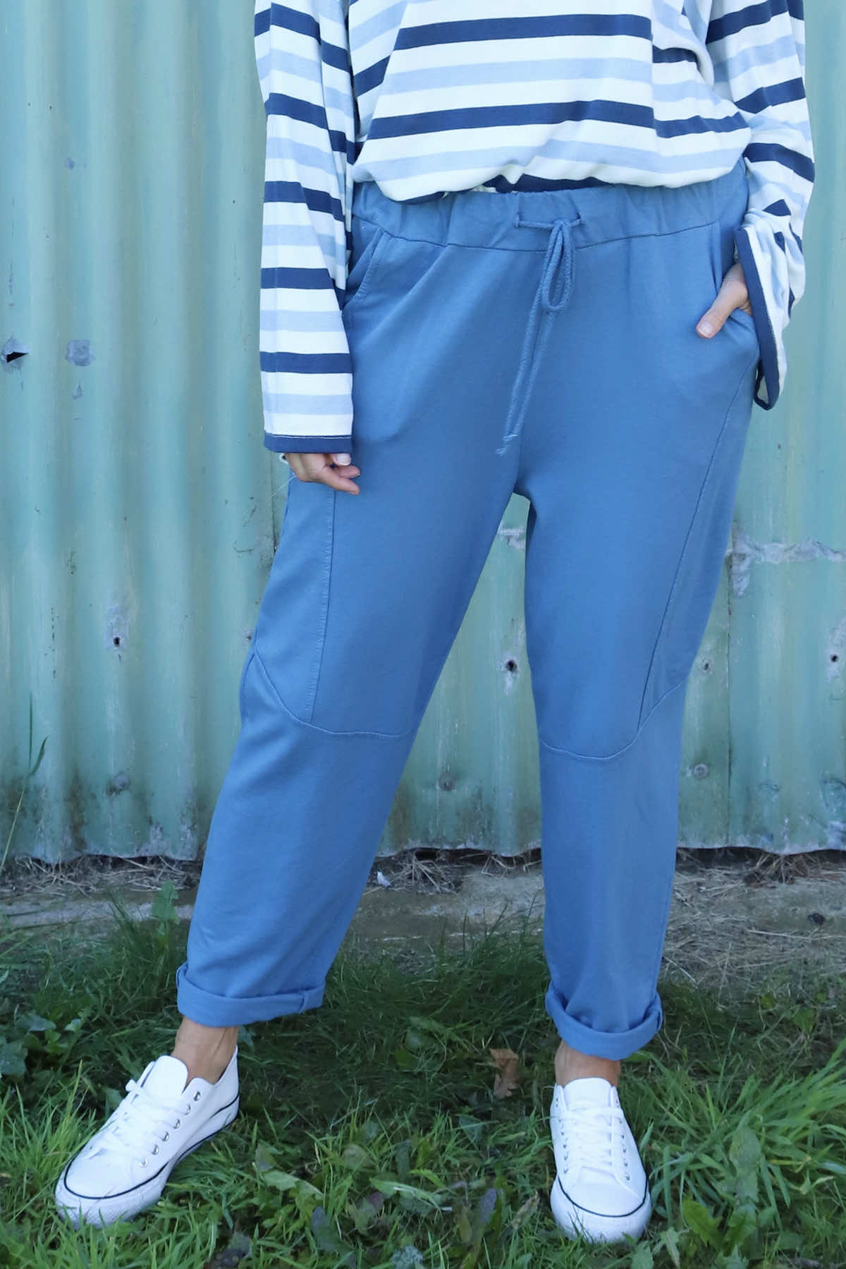 Katie Cotton Joggers Blue