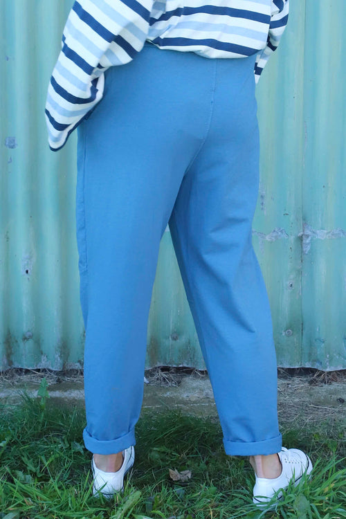 Katie Cotton Joggers Blue - Image 3