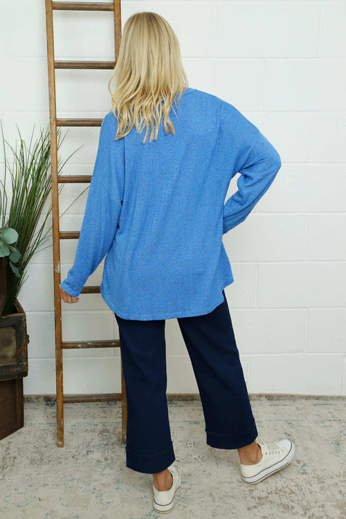 Sierra Sparkle Stripe Knitted Top Cobalt - Image 4