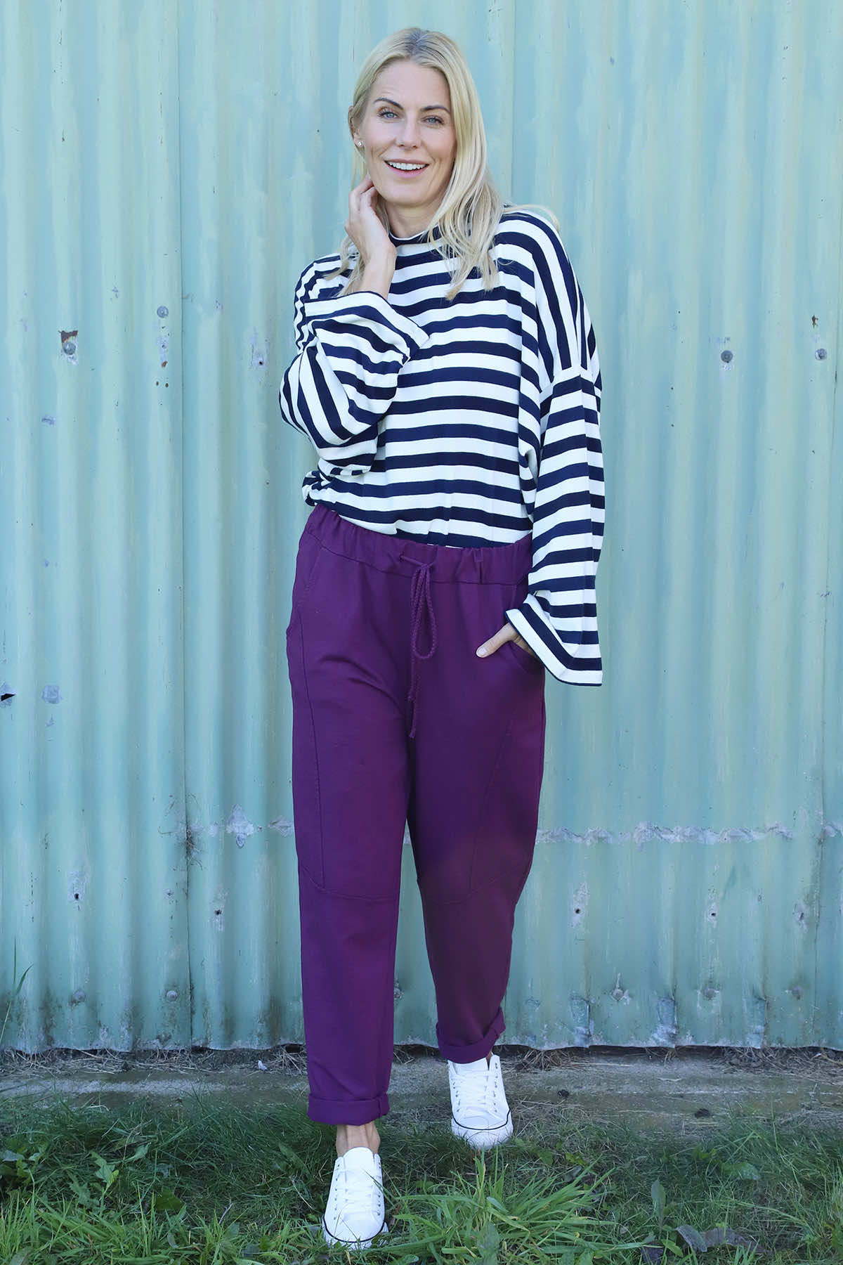 Katie Cotton Joggers Purple