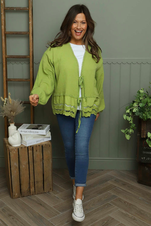 Kalkan Crinkle Cotton Jacket Olive - Image 1