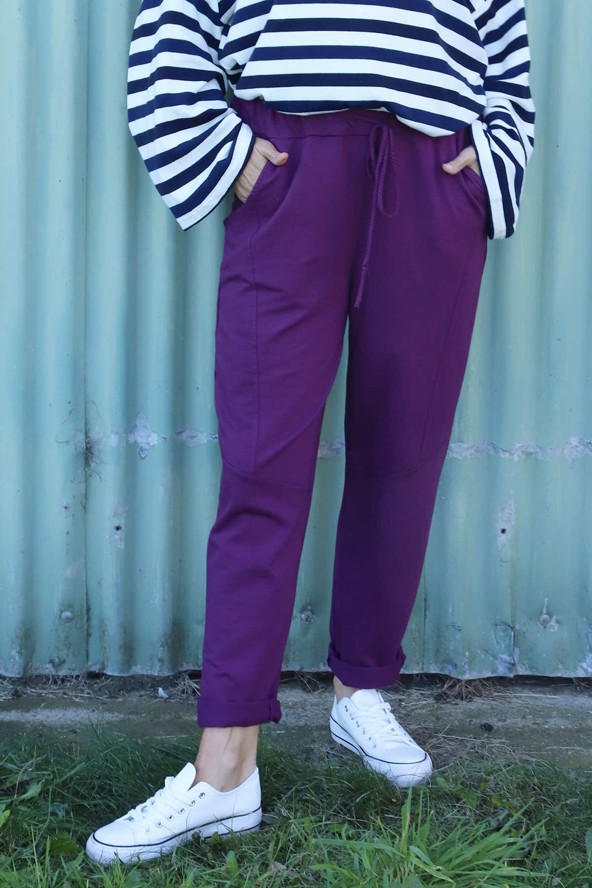 Katie Cotton Joggers Purple