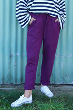 Katie Cotton Joggers Purple Purple - Katie Cotton Joggers Purple