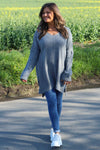 Bo Slouch V-Neck Jumper Mid Grey