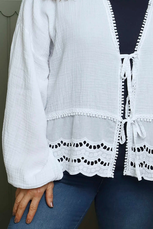 Kalkan Crinkle Cotton Jacket White - Image 3