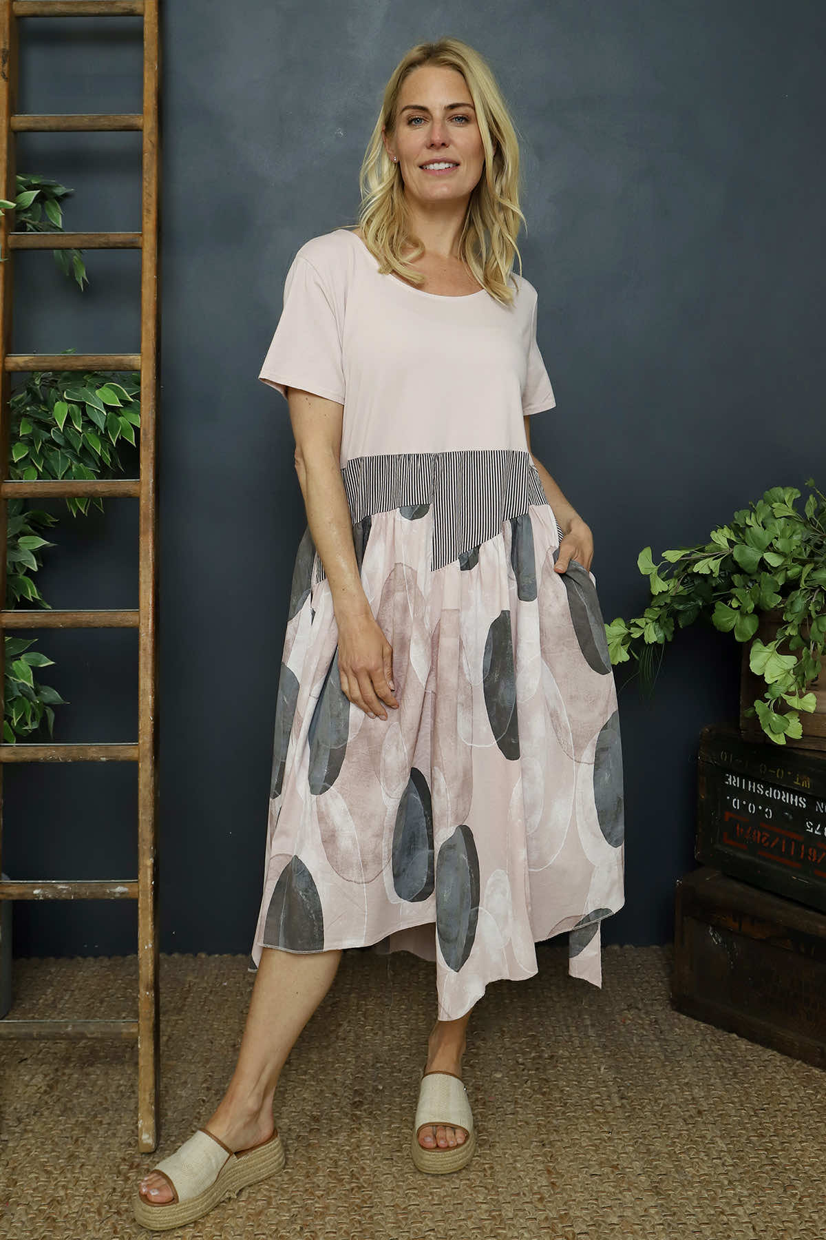 Hepworth Pebble Cotton Dress Pink