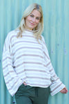 Sylvie Stripe Knit Top Stone