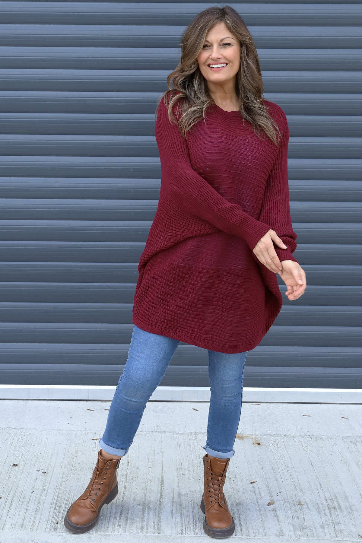 Lauren Knitted Jumper Wine
