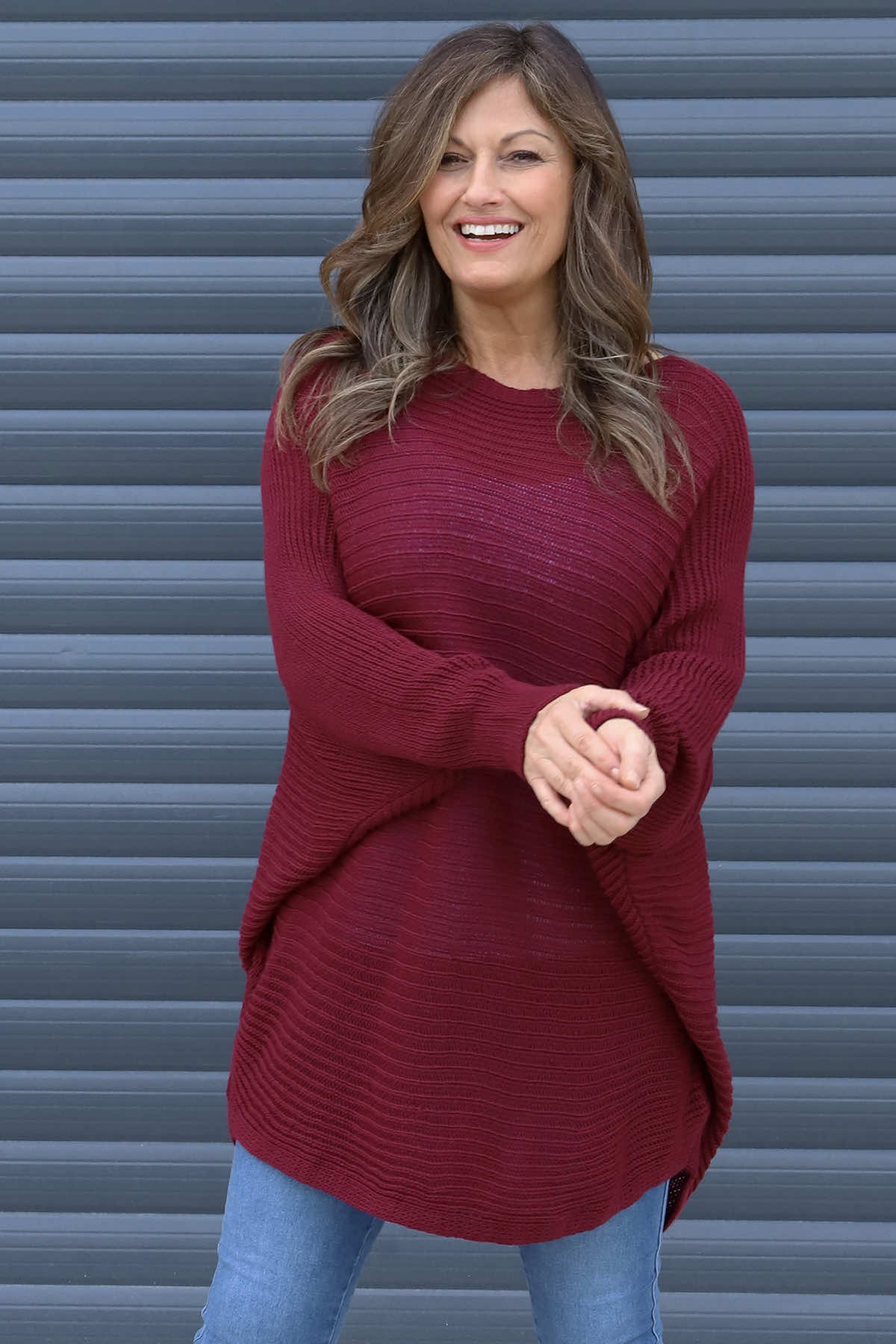 Lauren Knitted Jumper Wine