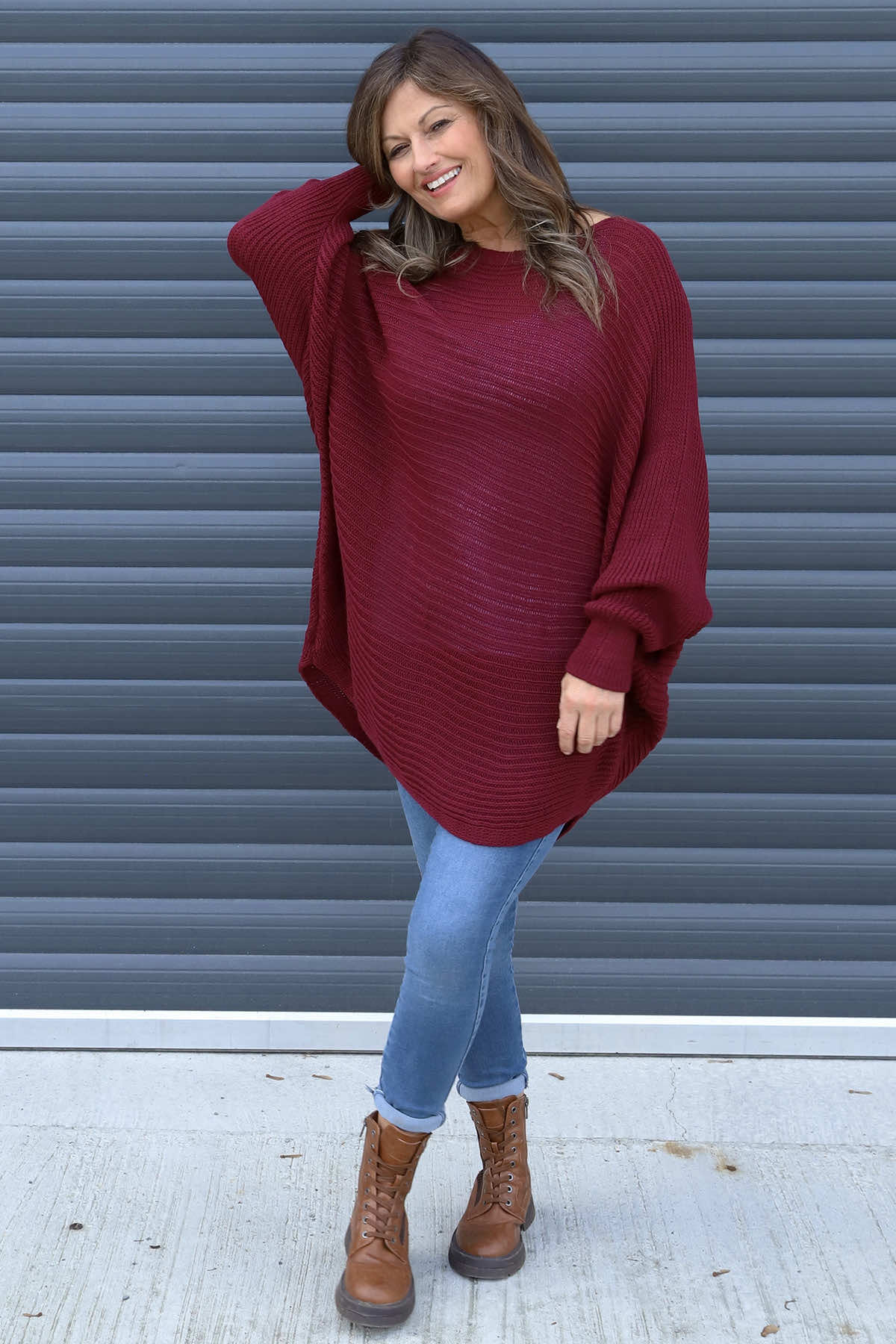 Lauren Knitted Jumper Wine