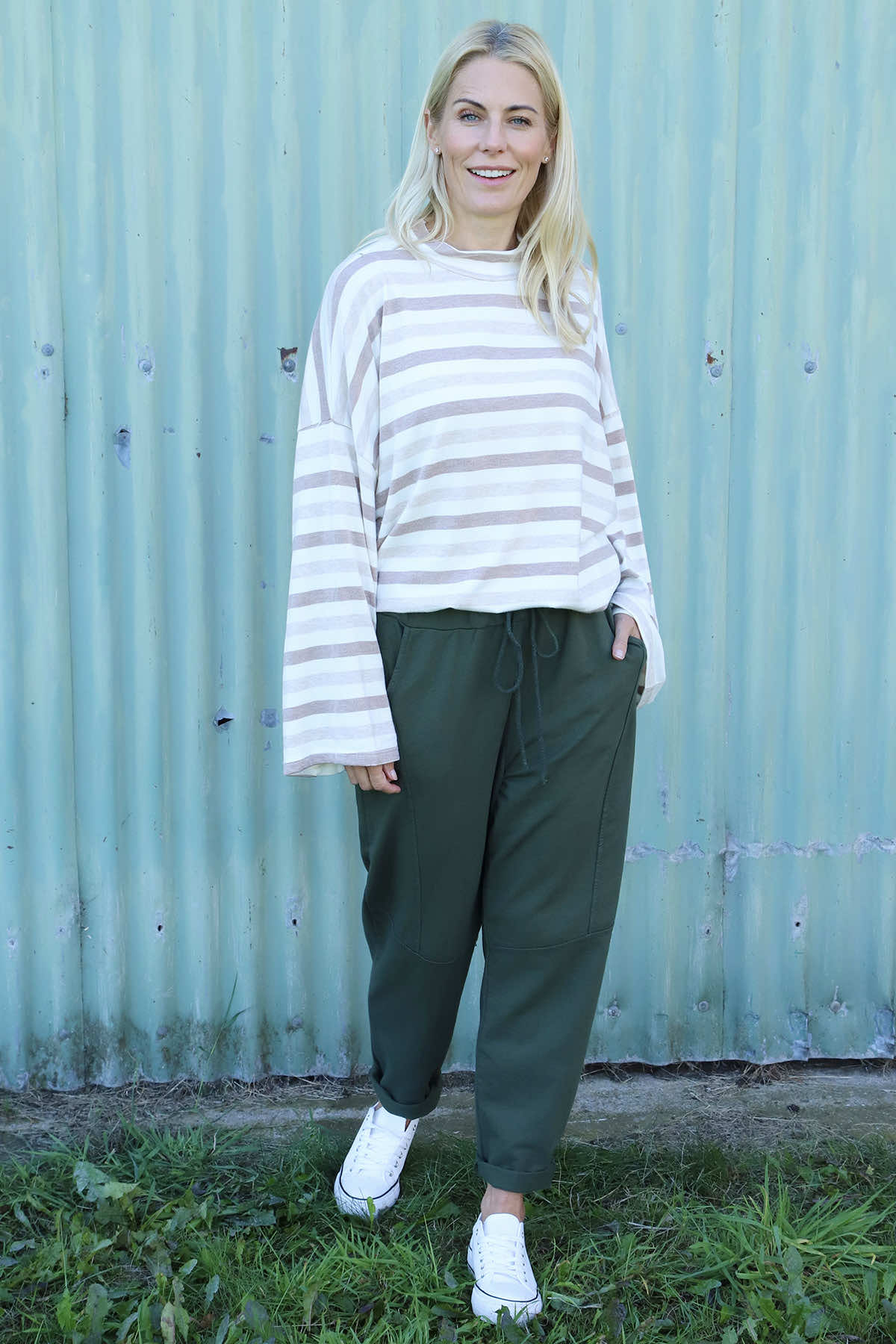 Katie Cotton Joggers Khaki