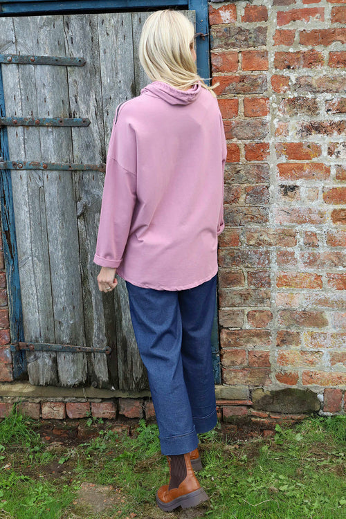 Lydia Cowl Print Cotton Top Pink - Image 4