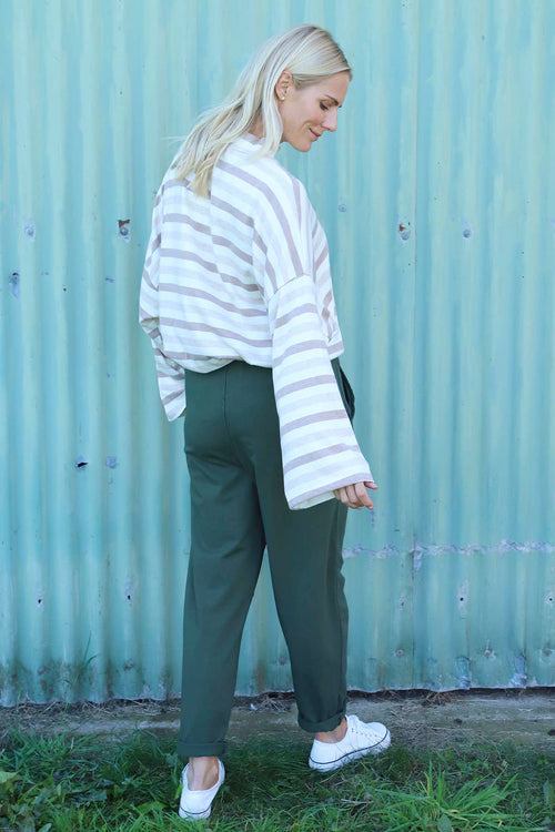 Katie Cotton Joggers Khaki - Image 4