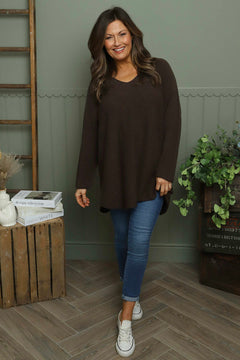Lynna V-Neck Jumper Cocoa