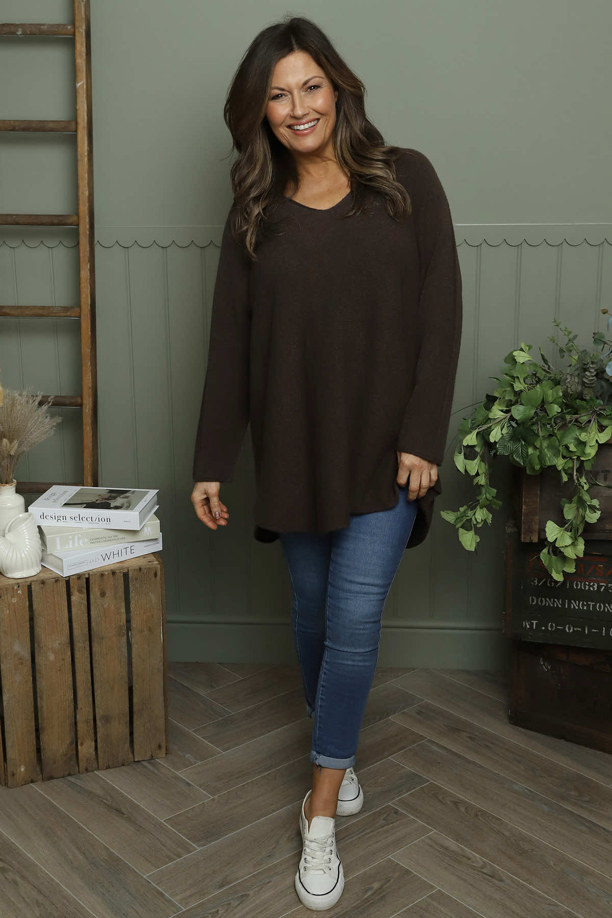 Lynna V-Neck Jumper Cocoa