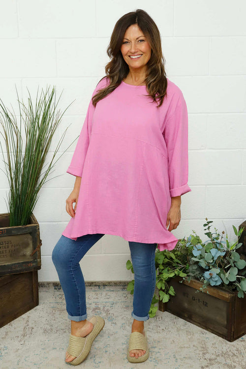Annemarie Linen Tunic Fuchsia - Image 1