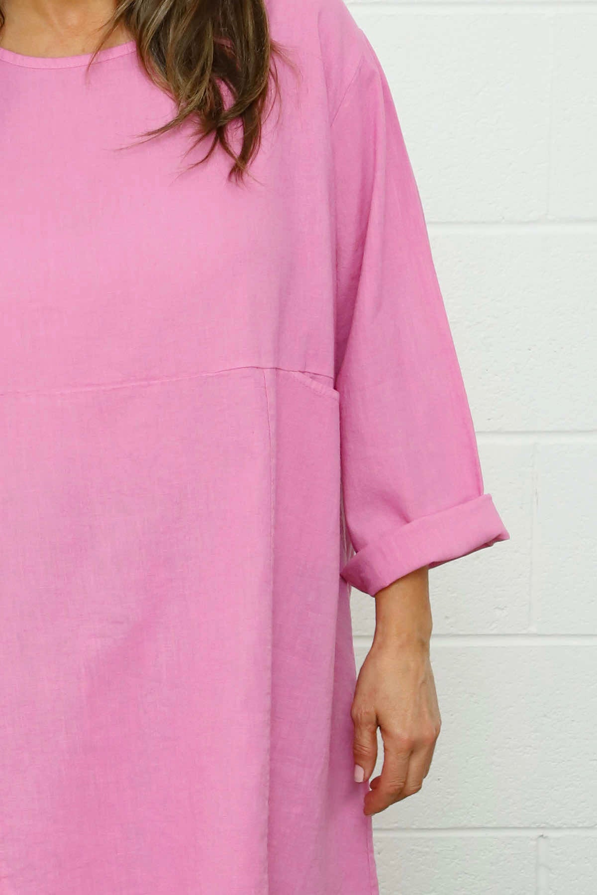 Annemarie Linen Tunic Fuchsia