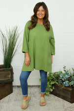 Annemarie Linen Tunic Olive Olive - Annemarie Linen Tunic Olive
