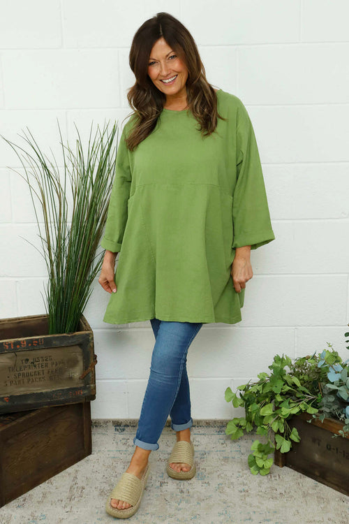 Annemarie Linen Tunic Olive - Image 2