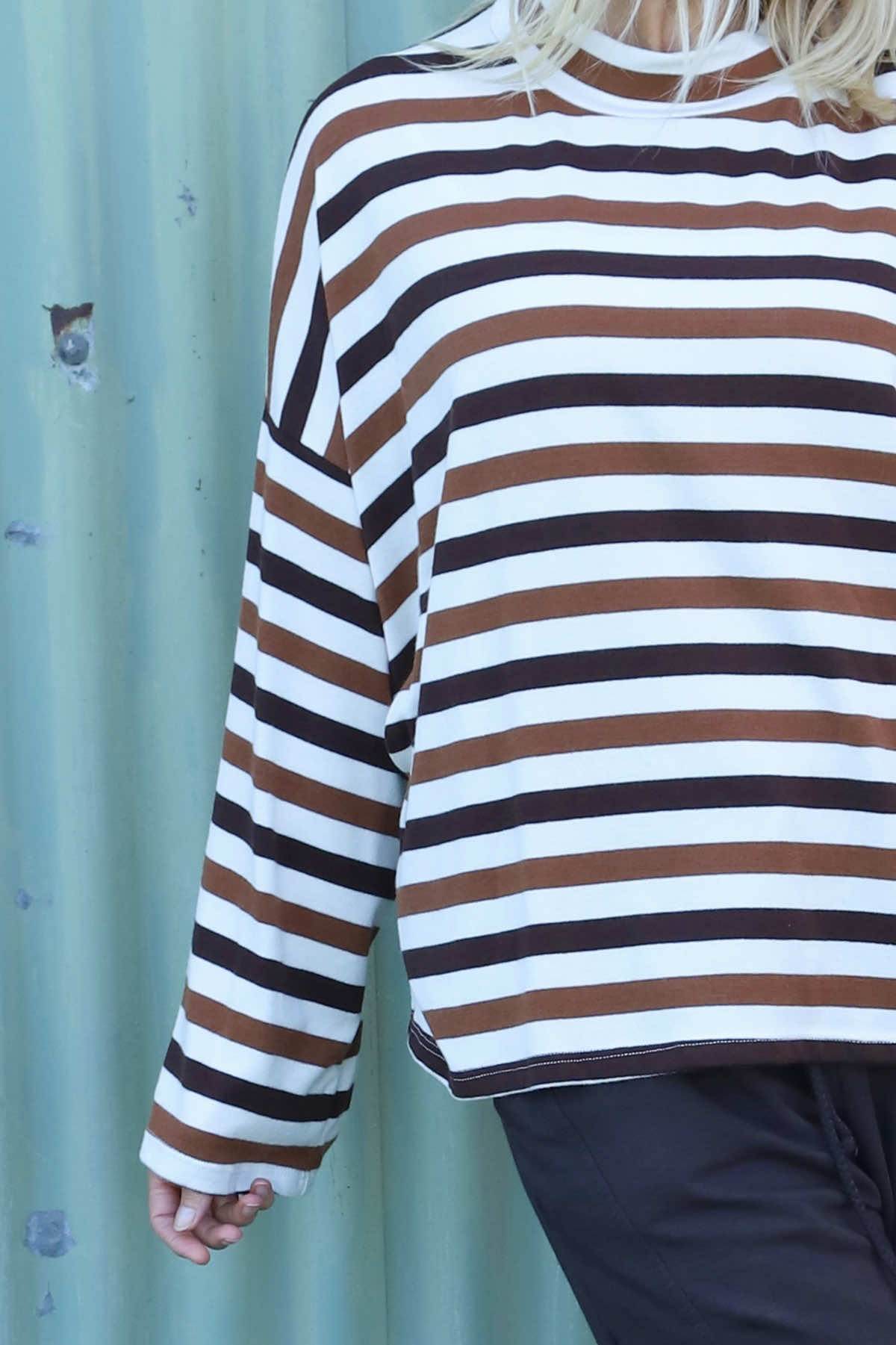 Sylvie Stripe Knit Top Nutmeg