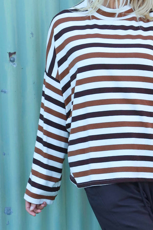 Sylvie Stripe Knit Top Nutmeg - Image 3