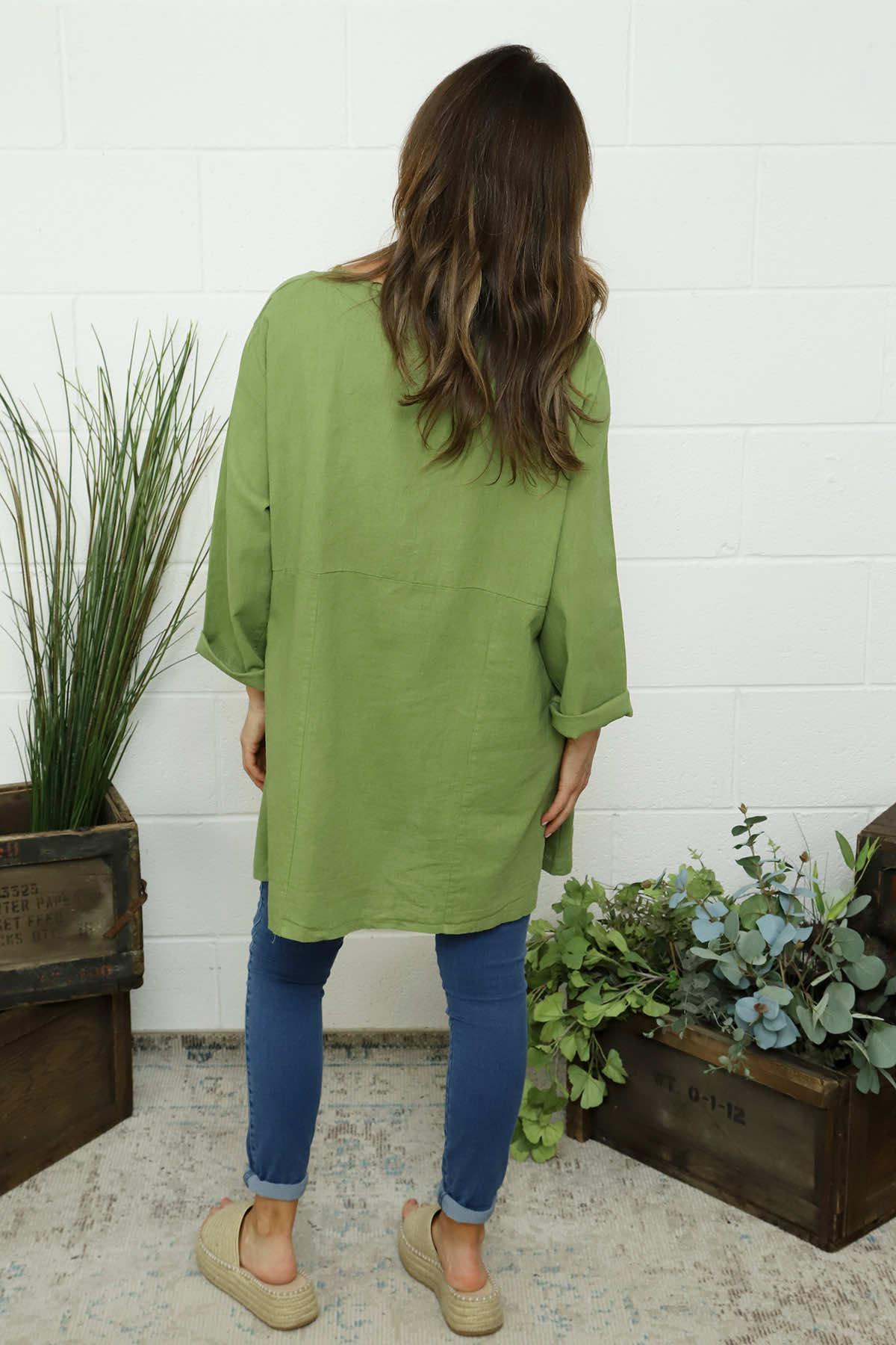 Annemarie Linen Tunic Olive