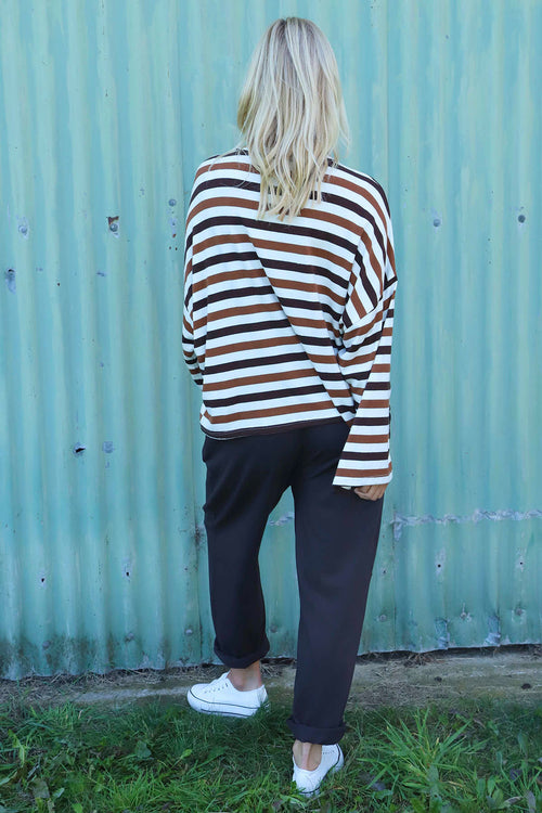 Sylvie Stripe Knit Top Nutmeg - Image 4